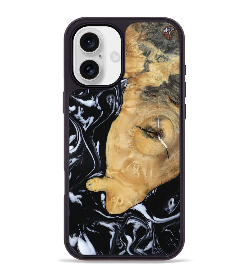 iPhone 16 Plus Wood Phone Case - Areli (Black & White, 801400)