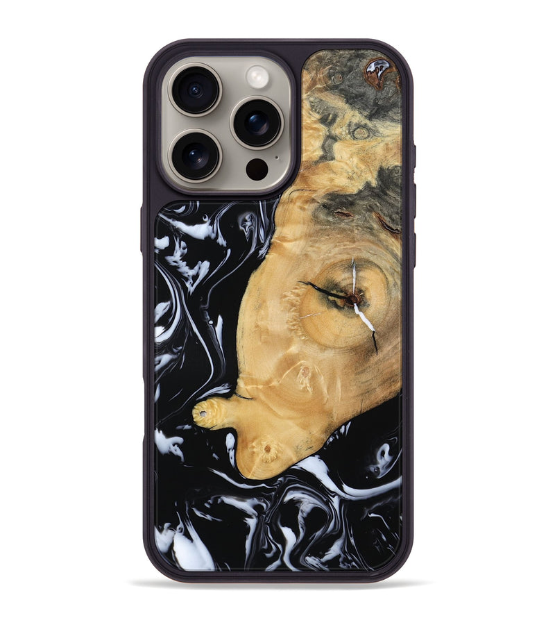 iPhone 16 Pro Max Wood Phone Case - Areli (Black & White, 801400)