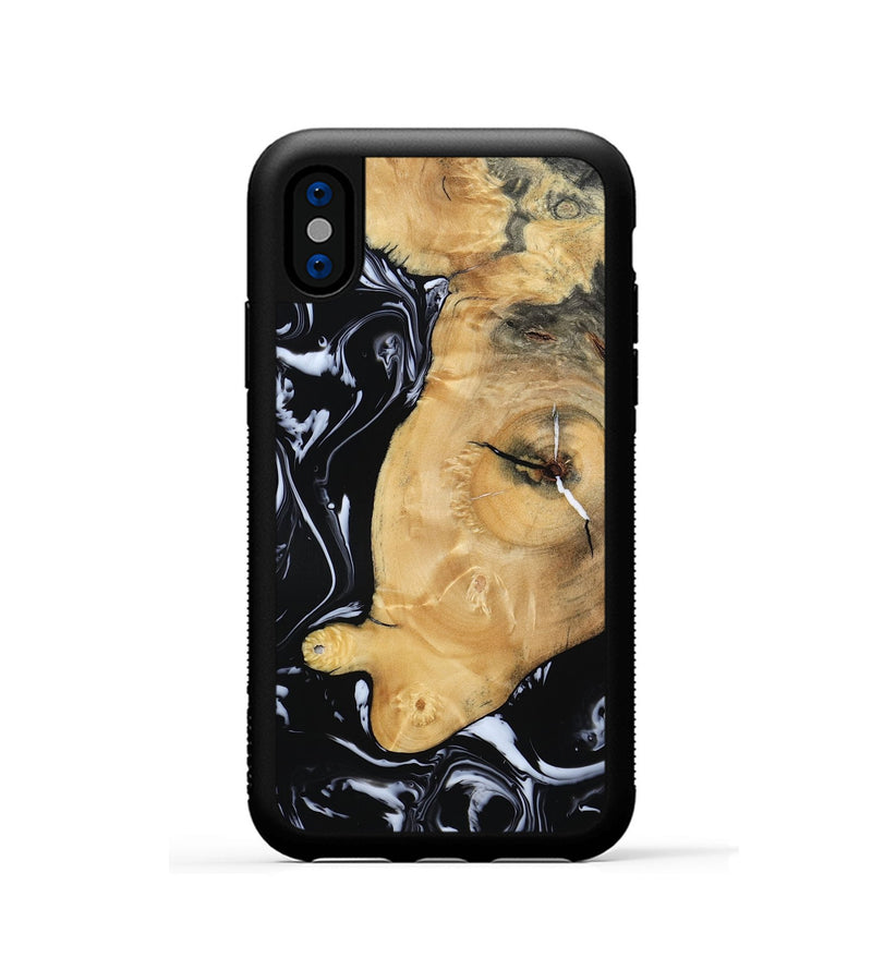 iPhone Xs Wood Phone Case - Areli (Black & White, 801400)