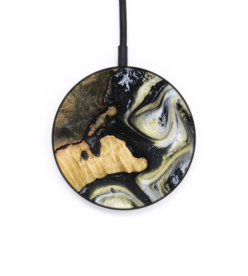 Circle Wood Wireless Charger - Earline (Black & White, 801401)
