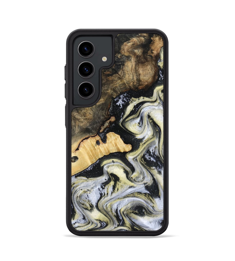 Galaxy S24 Wood Phone Case - Earline (Black & White, 801401)