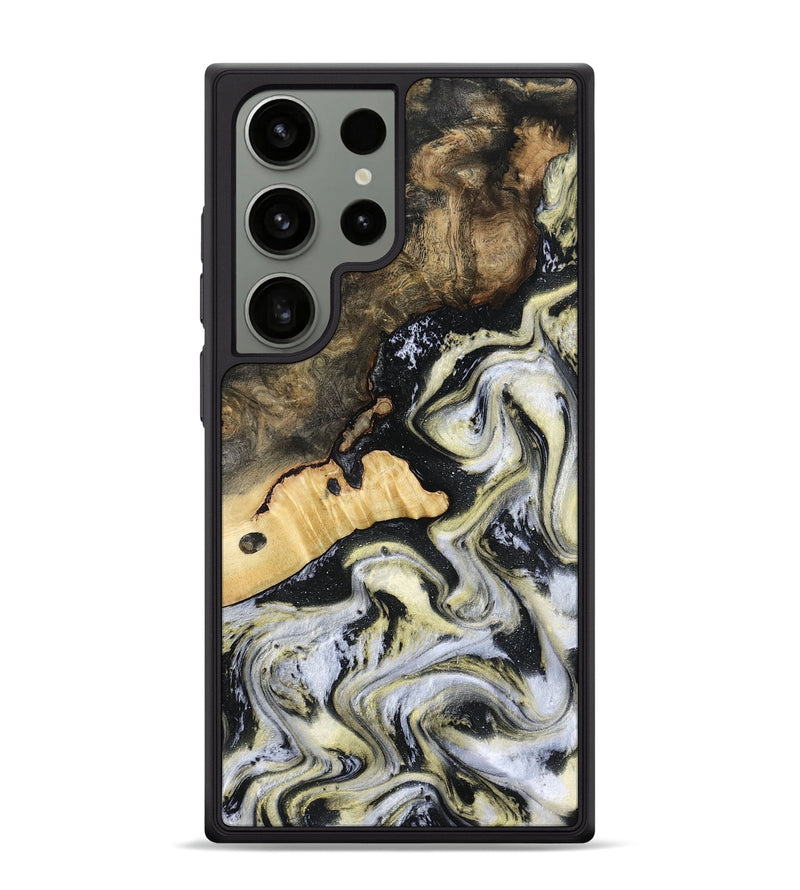 Galaxy S24 Ultra Wood Phone Case - Earline (Black & White, 801401)