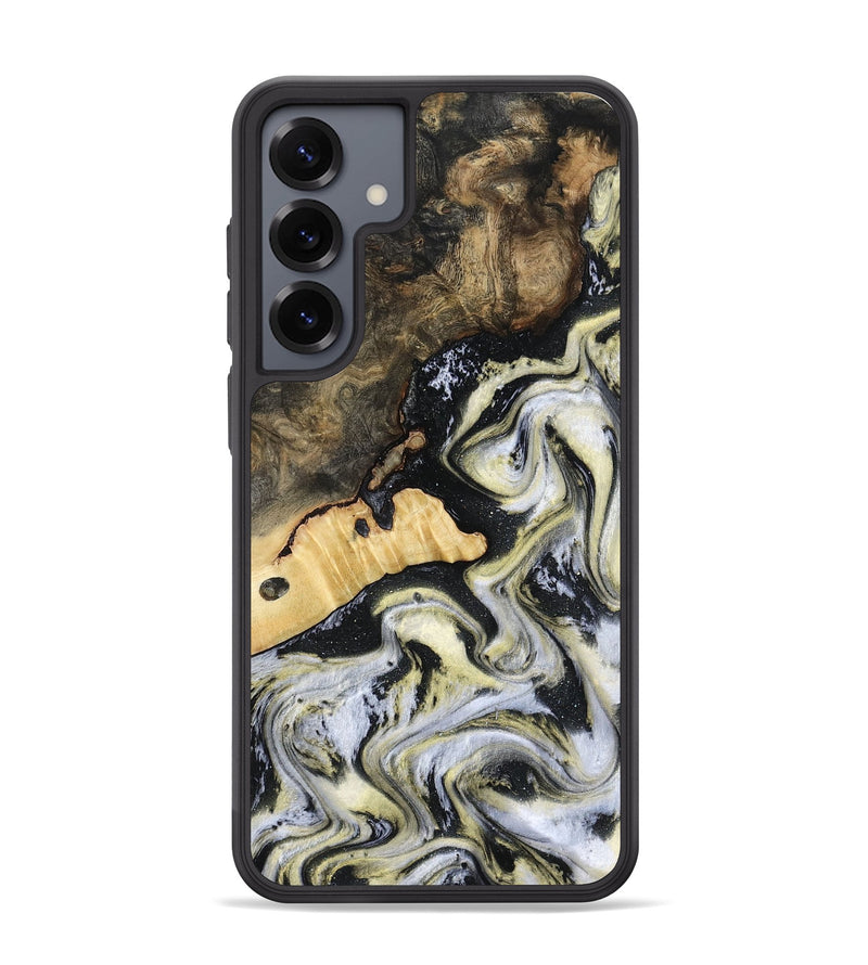 Galaxy S25 Plus Wood Phone Case - Earline (Black & White, 801401)