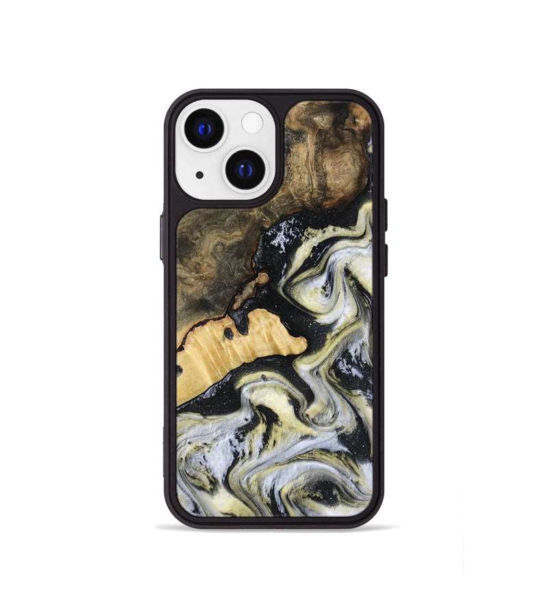 iPhone 13 mini Wood Phone Case - Earline (Black & White, 801401)