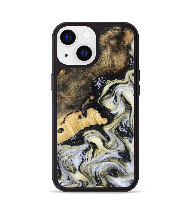 iPhone 13 Wood Phone Case - Earline (Black & White, 801401)