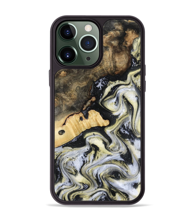 iPhone 13 Pro Max Wood Phone Case - Earline (Black & White, 801401)