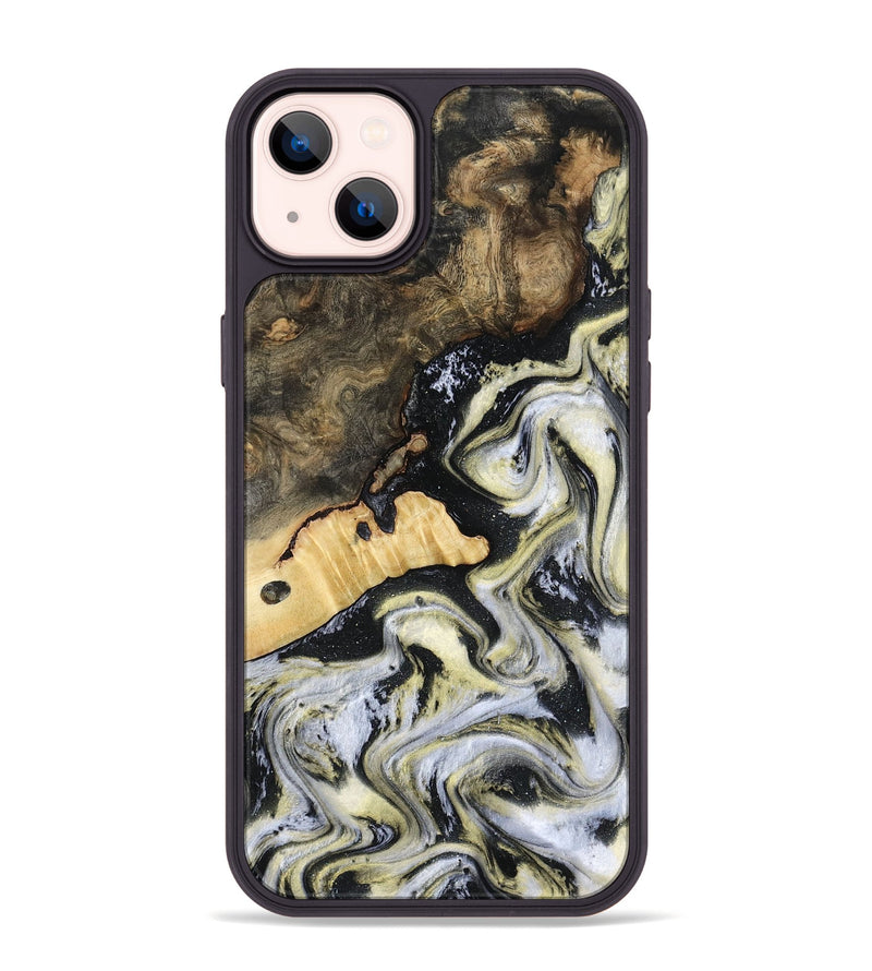 iPhone 14 Plus Wood Phone Case - Earline (Black & White, 801401)