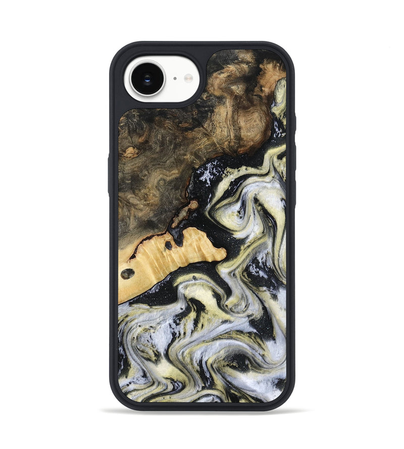 iPhone 16e Wood Phone Case - Earline (Black & White, 801401)