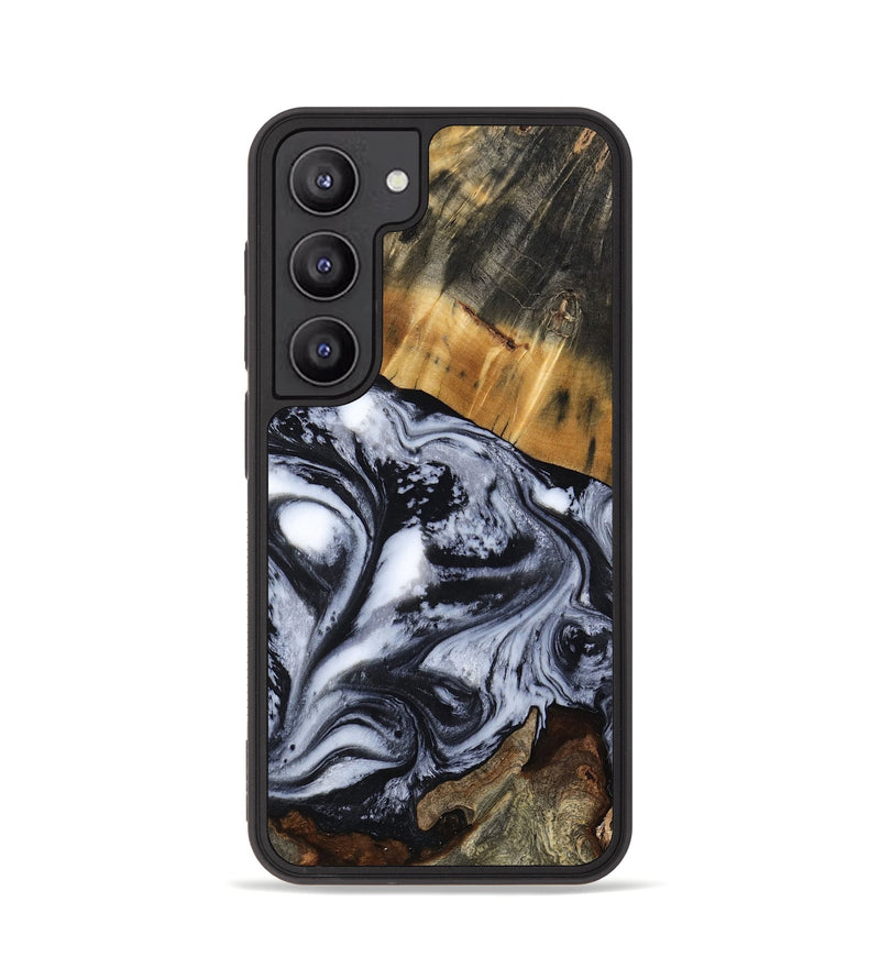 Galaxy S23 Wood Phone Case - Olin (Black & White, 801402)