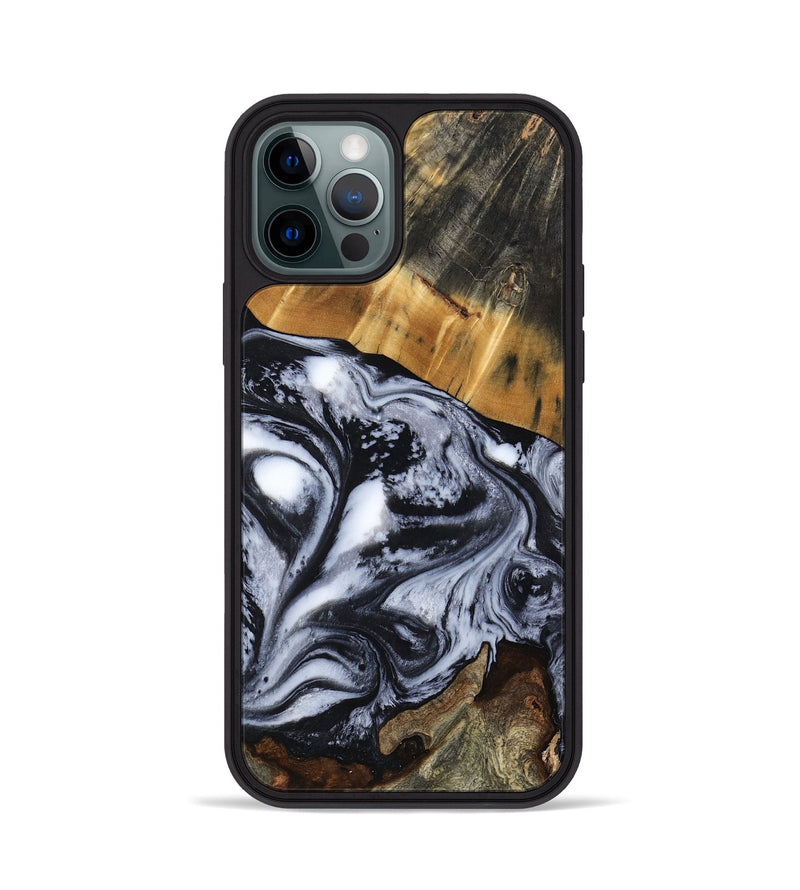 iPhone 12 Pro Wood Phone Case - Olin (Black & White, 801402)