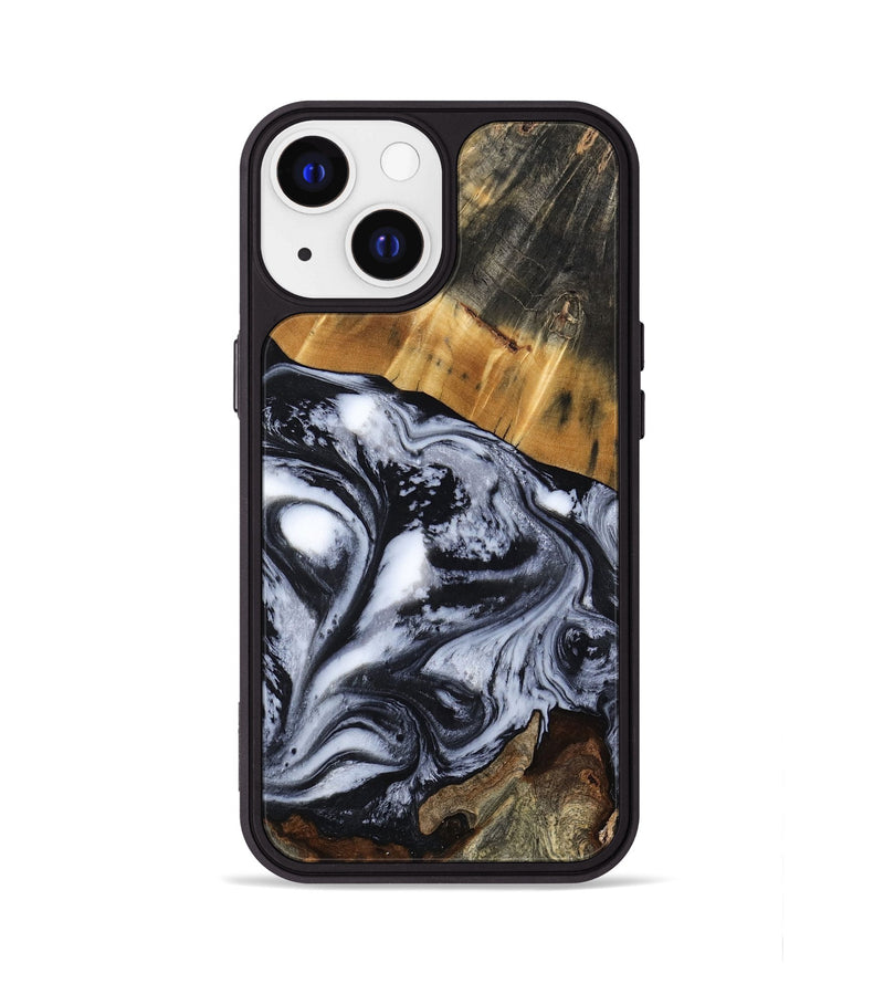 iPhone 13 Wood Phone Case - Olin (Black & White, 801402)