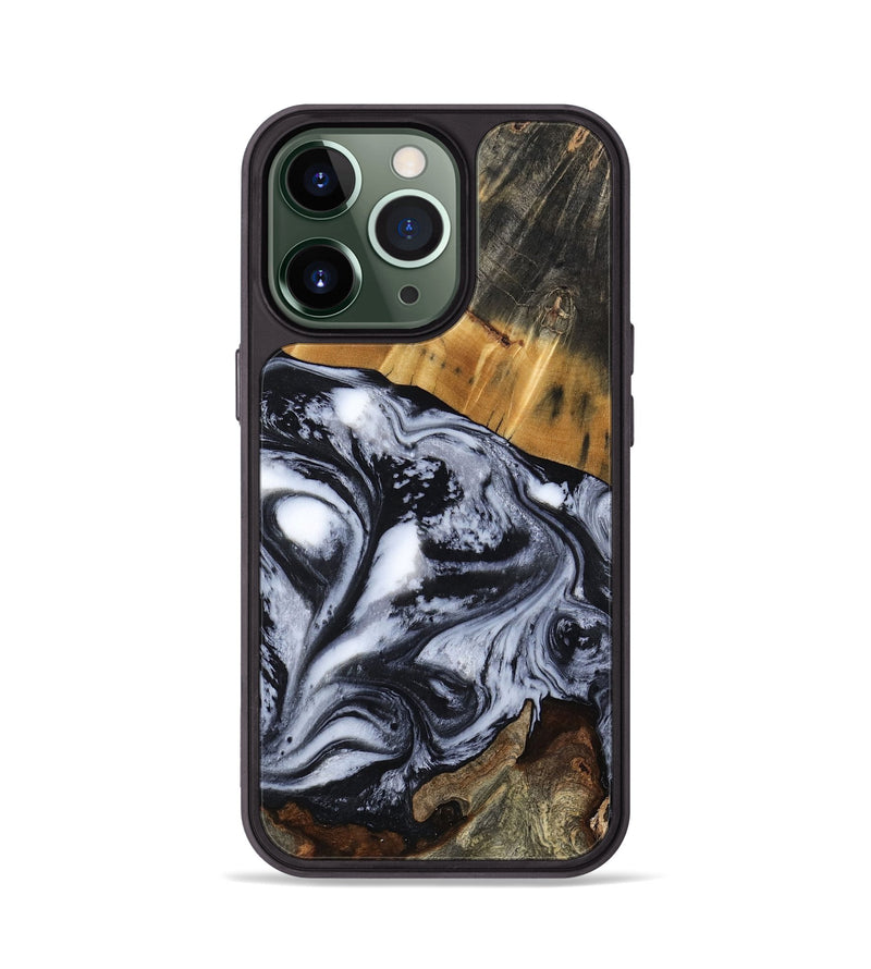 iPhone 13 Pro Wood Phone Case - Olin (Black & White, 801402)
