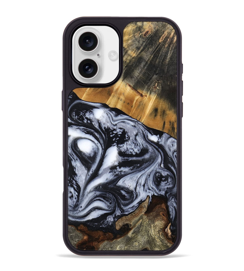 iPhone 16 Plus Wood Phone Case - Olin (Black & White, 801402)