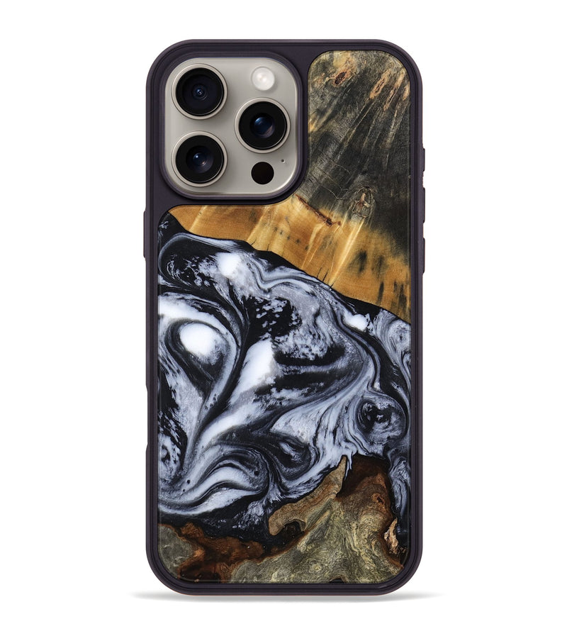 iPhone 16 Pro Max Wood Phone Case - Olin (Black & White, 801402)