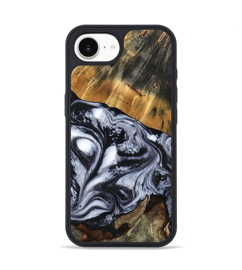 iPhone 16e Wood Phone Case - Olin (Black & White, 801402)
