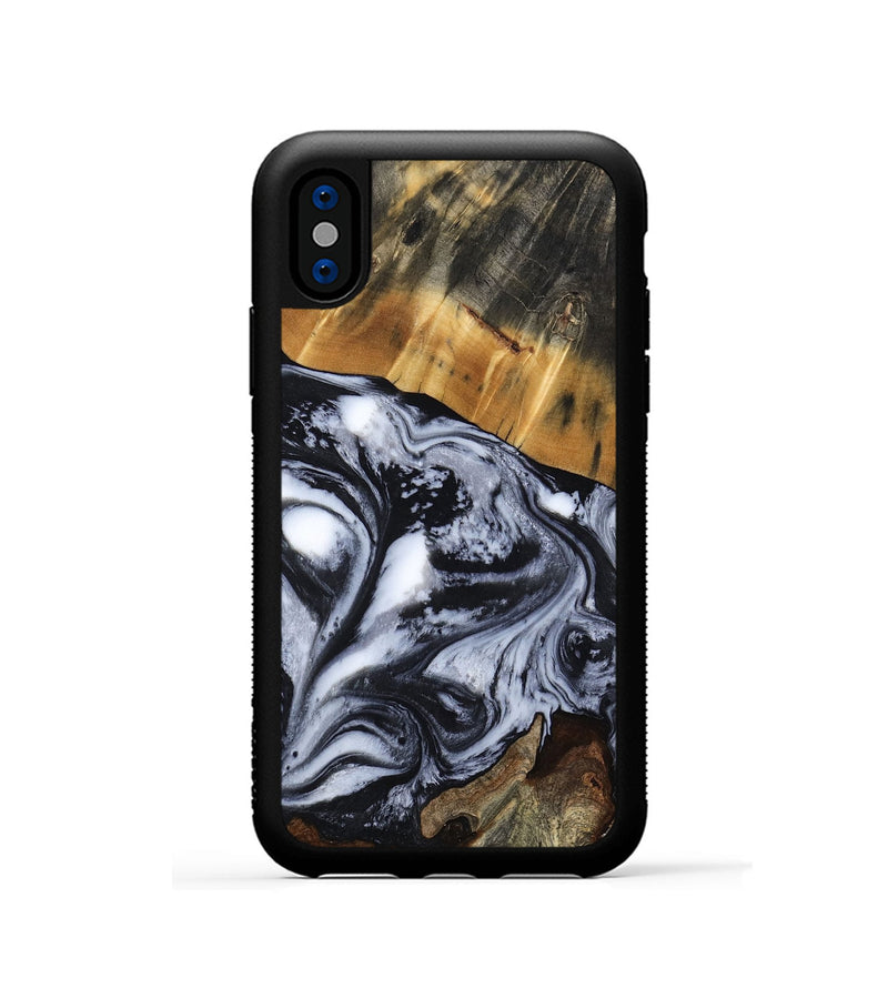 iPhone Xs Wood Phone Case - Olin (Black & White, 801402)