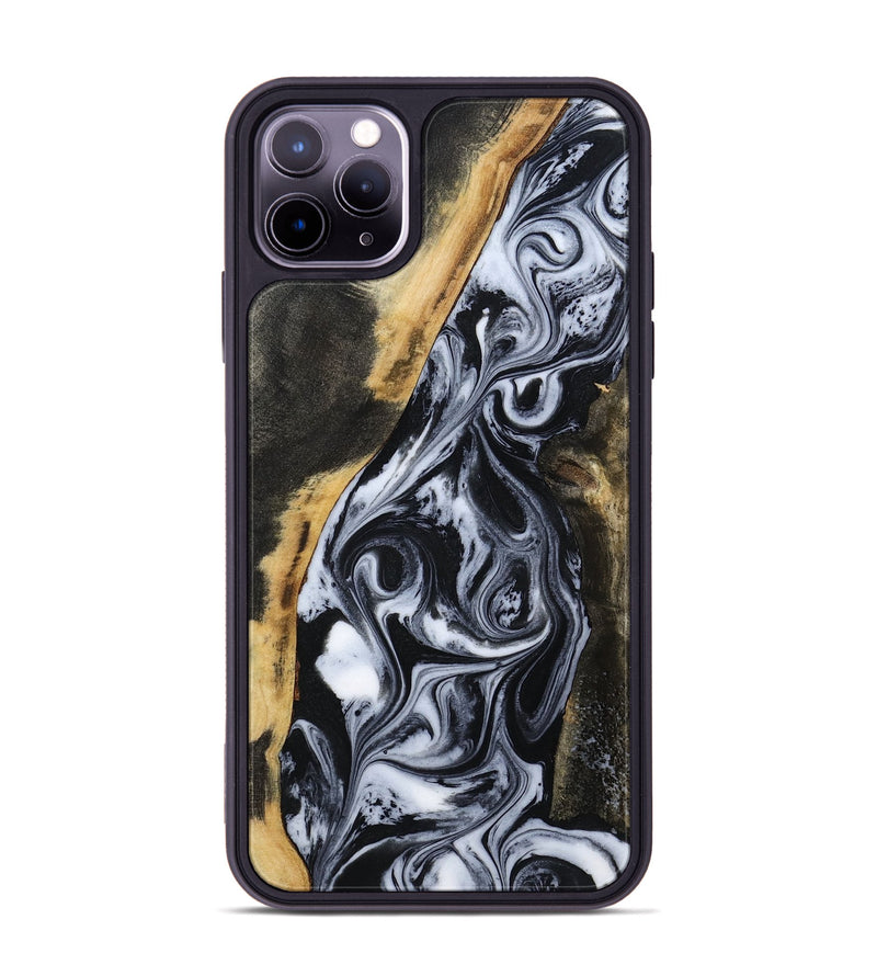 iPhone 11 Pro Max Wood Phone Case - Daryl (Black & White, 801403)