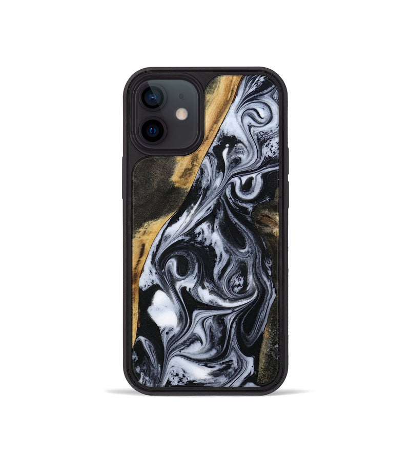 iPhone 12 mini Wood Phone Case - Daryl (Black & White, 801403)