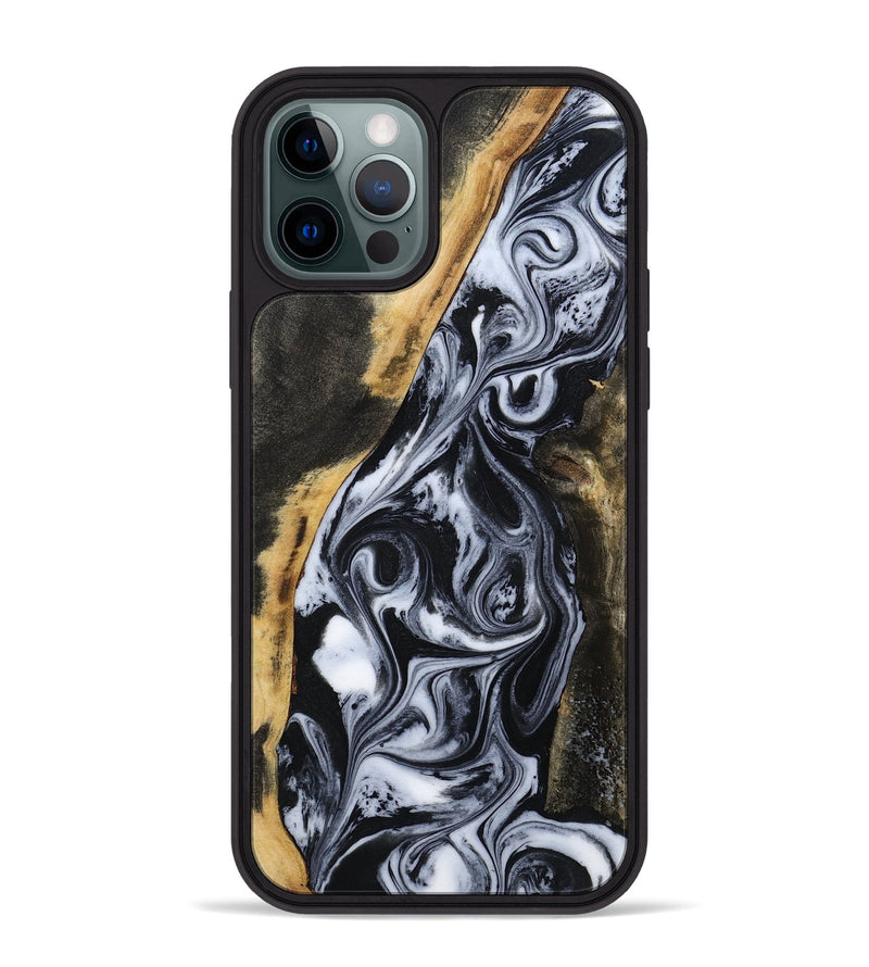 iPhone 12 Pro Max Wood Phone Case - Daryl (Black & White, 801403)