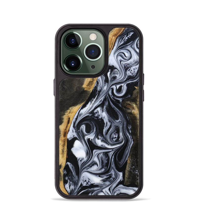 iPhone 13 Pro Wood Phone Case - Daryl (Black & White, 801403)
