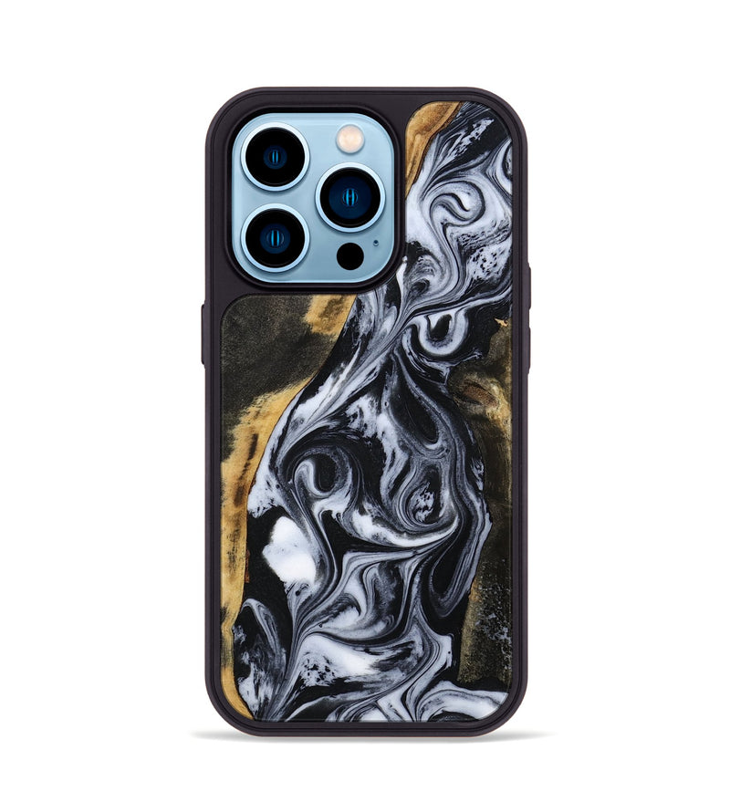 iPhone 14 Pro Wood Phone Case - Daryl (Black & White, 801403)
