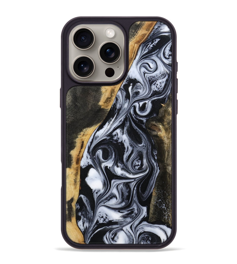 iPhone 16 Pro Max Wood Phone Case - Daryl (Black & White, 801403)