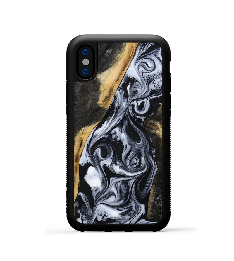 iPhone Xs Wood Phone Case - Daryl (Black & White, 801403)