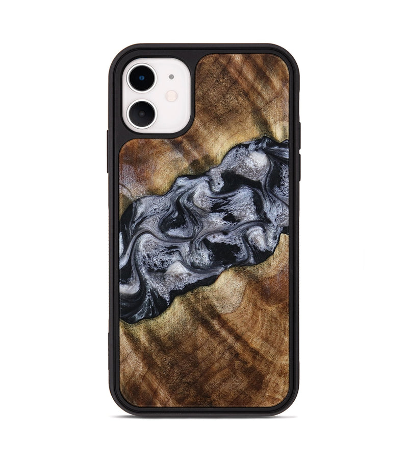 iPhone 11 Wood Phone Case - Yvette (Black & White, 801404)