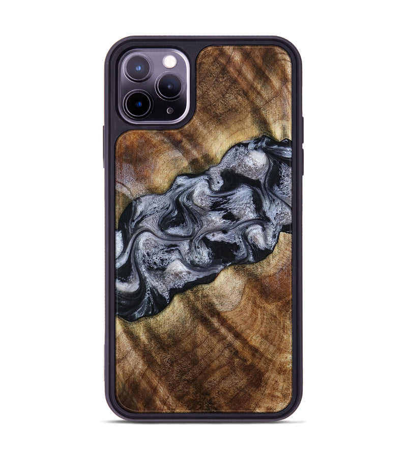 iPhone 11 Pro Max Wood Phone Case - Yvette (Black & White, 801404)