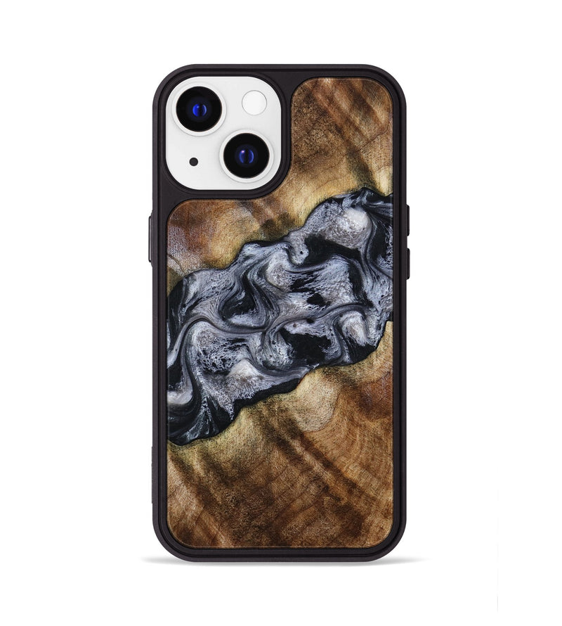 iPhone 13 Wood Phone Case - Yvette (Black & White, 801404)