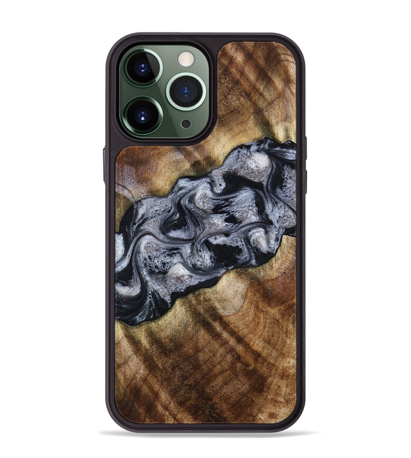 iPhone 13 Pro Max Wood Phone Case - Yvette (Black & White, 801404)