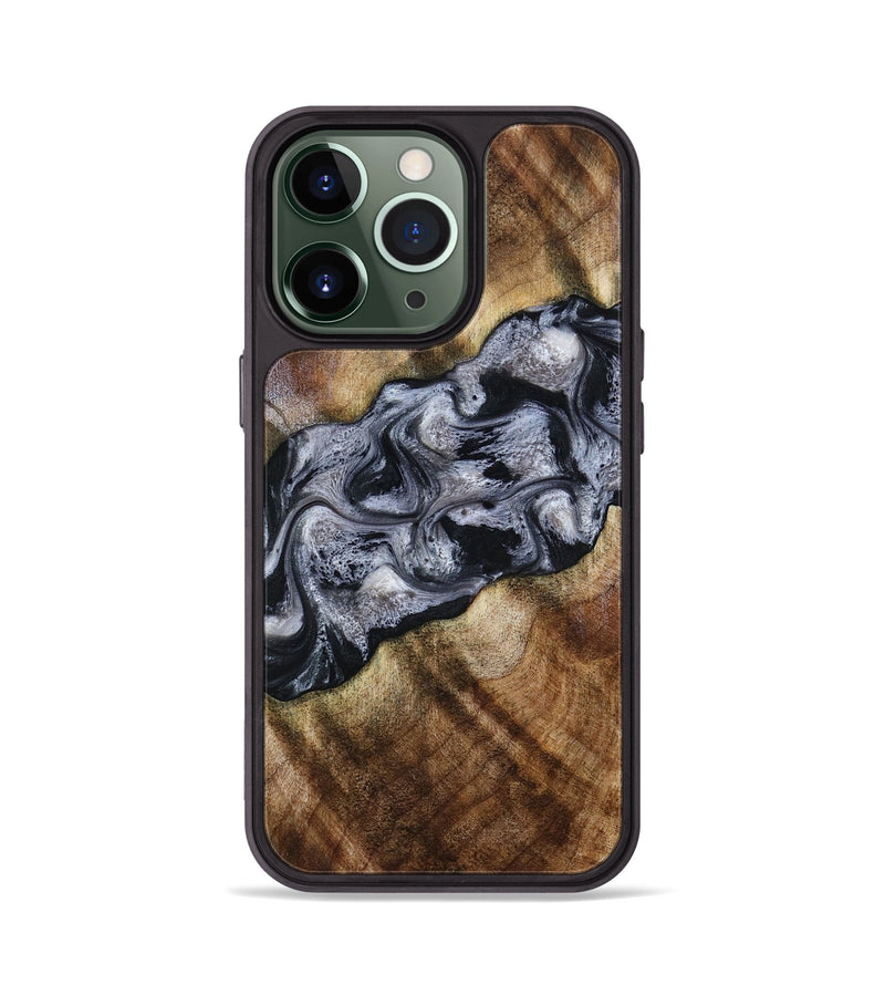 iPhone 13 Pro Wood Phone Case - Yvette (Black & White, 801404)