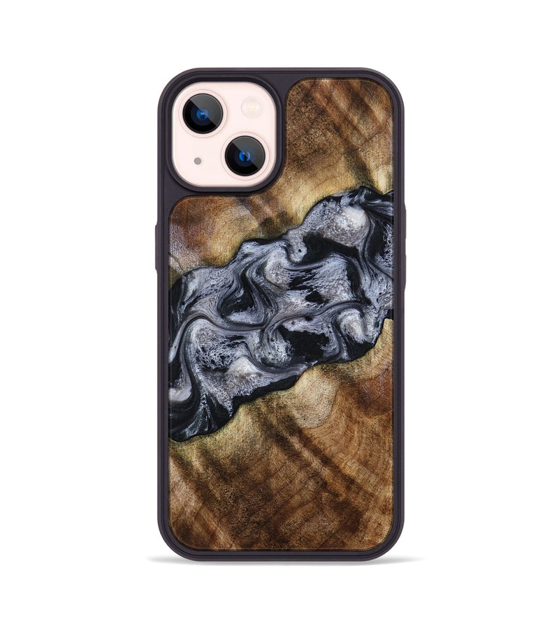iPhone 14 Wood Phone Case - Yvette (Black & White, 801404)