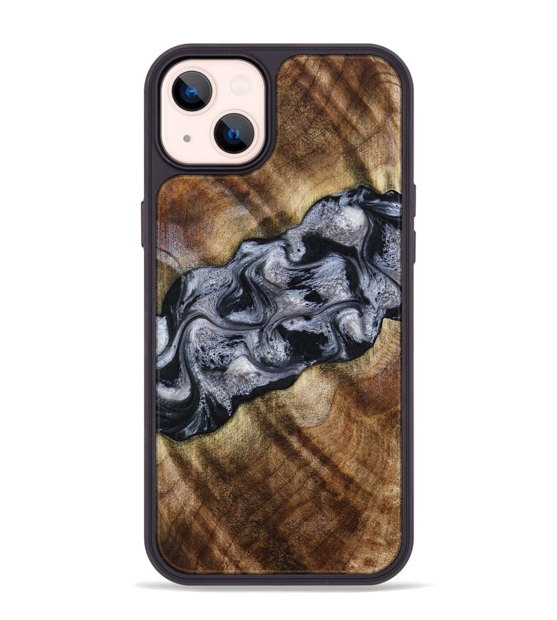 iPhone 14 Plus Wood Phone Case - Yvette (Black & White, 801404)