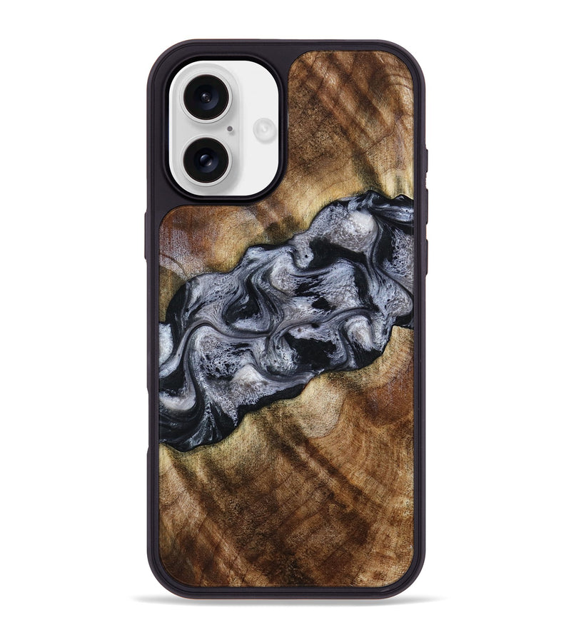 iPhone 16 Plus Wood Phone Case - Yvette (Black & White, 801404)