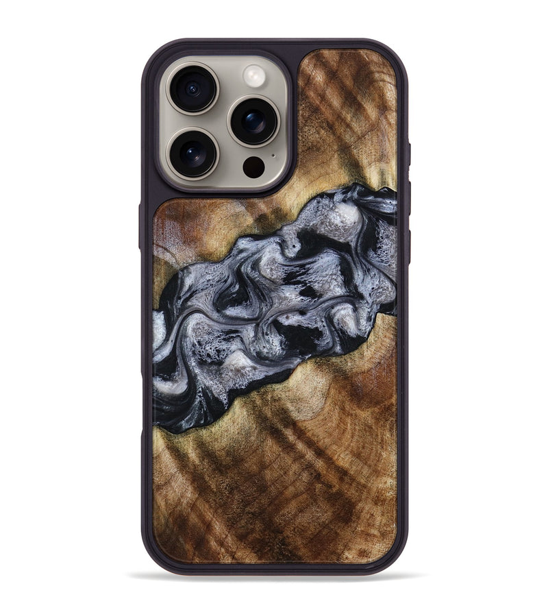 iPhone 16 Pro Max Wood Phone Case - Yvette (Black & White, 801404)