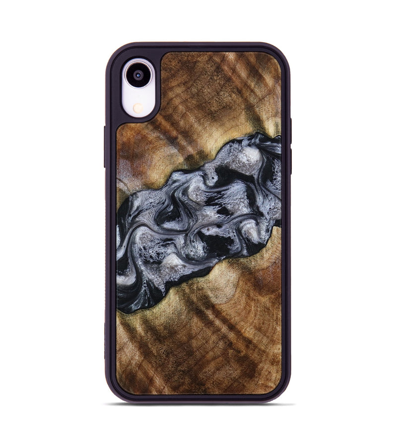 iPhone Xr Wood Phone Case - Yvette (Black & White, 801404)