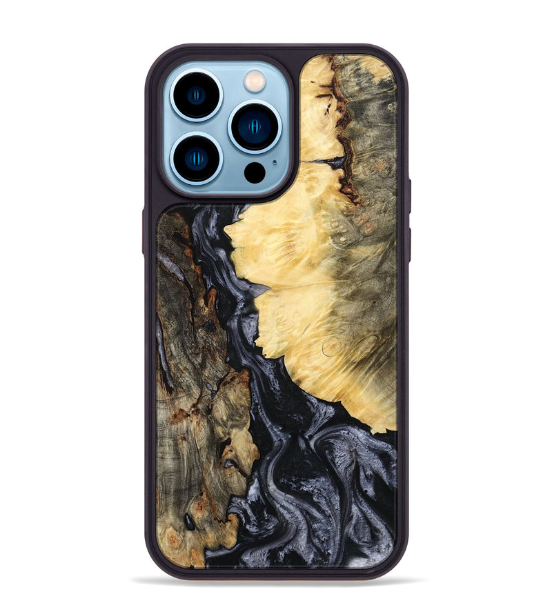 iPhone 14 Pro Max Wood Phone Case - Ofelia (Black & White, 801405)