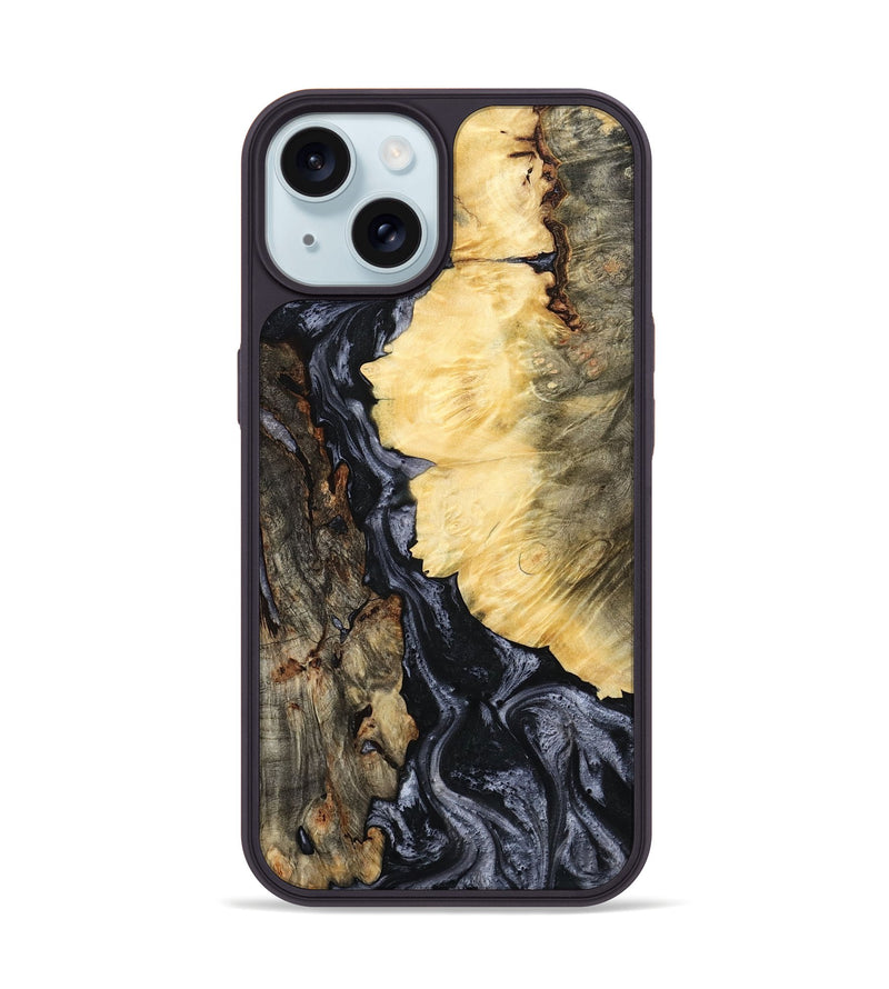 iPhone 15 Wood Phone Case - Ofelia (Black & White, 801405)