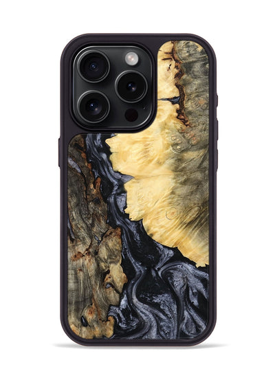 iPhone 15 Pro Wood Phone Case - Ofelia (Black & White, 801405)