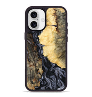 iPhone 16 Plus Wood Phone Case - Ofelia (Black & White, 801405)