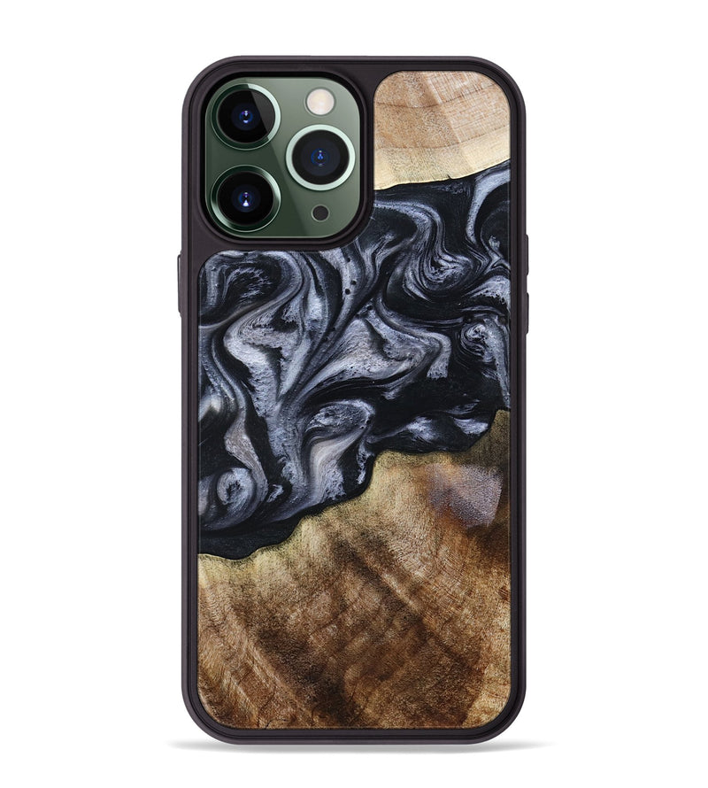 iPhone 13 Pro Max Wood Phone Case - Pablo (Black & White, 801406)