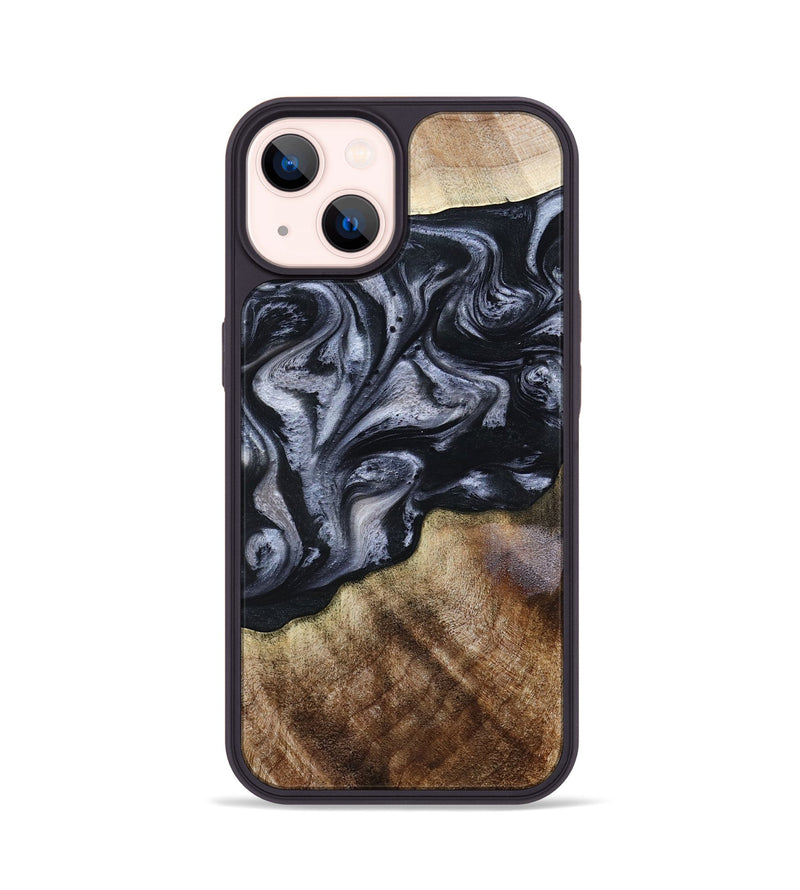 iPhone 14 Wood Phone Case - Pablo (Black & White, 801406)