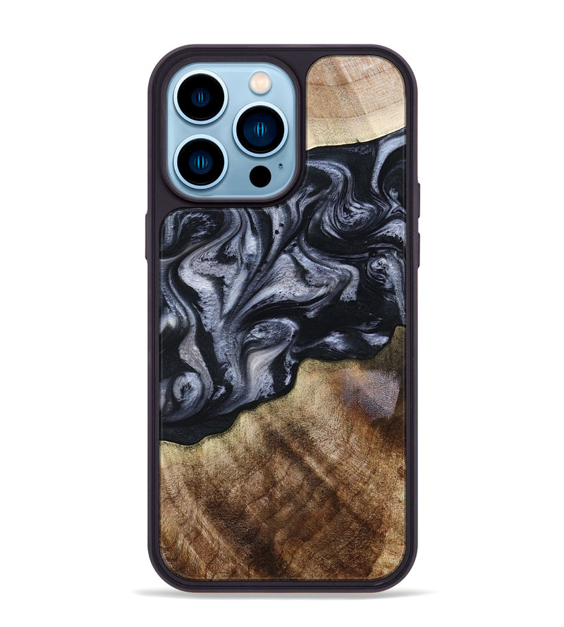 iPhone 14 Pro Max Wood Phone Case - Pablo (Black & White, 801406)