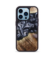 iPhone 14 Pro Wood Phone Case - Pablo (Black & White, 801406)