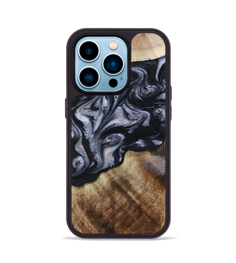 iPhone 14 Pro Wood Phone Case - Pablo (Black & White, 801406)