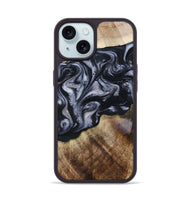 iPhone 15 Wood Phone Case - Pablo (Black & White, 801406)