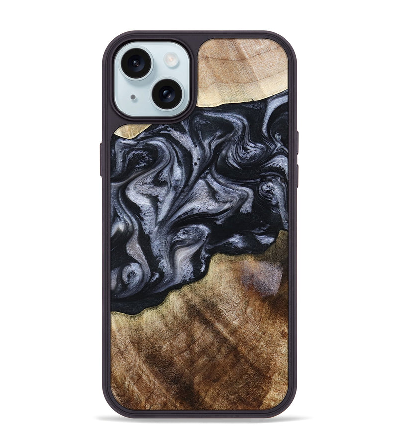iPhone 15 Plus Wood Phone Case - Pablo (Black & White, 801406)
