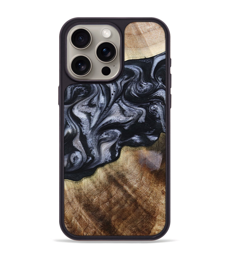 iPhone 15 Pro Max Wood Phone Case - Pablo (Black & White, 801406)