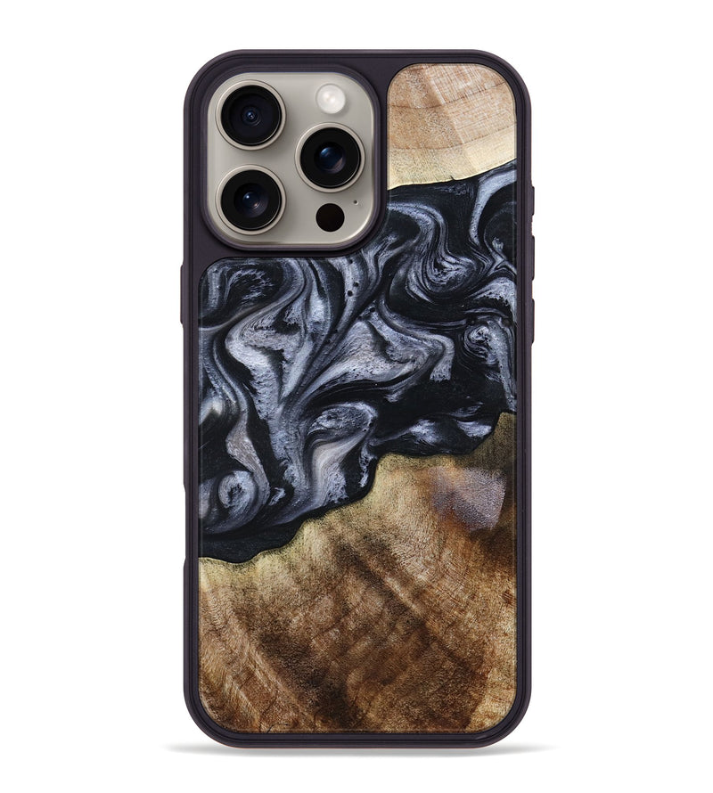 iPhone 16 Pro Max Wood Phone Case - Pablo (Black & White, 801406)